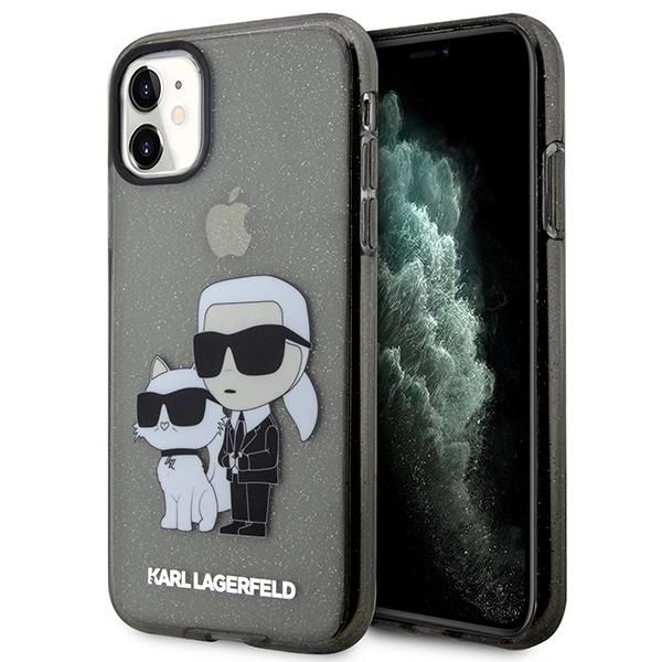 Aizmugurējais vāciņš Karl Lagerfeld Karl Lagerfeld KLHCN61HNKCTGK iPhone 11 / Xr 6.1" black/black hardcase Gliter Karl&Choupette