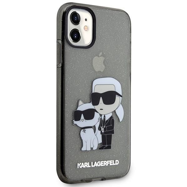 Aizmugurējais vāciņš Karl Lagerfeld Karl Lagerfeld KLHCN61HNKCTGK iPhone 11 / Xr 6.1" black/black hardcase Gliter Karl&Choupette