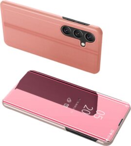 Aizmugurējais vāciņš Hurtel  Clear View Case cover for Samsung Galaxy A24 4G cover with a flap pink 