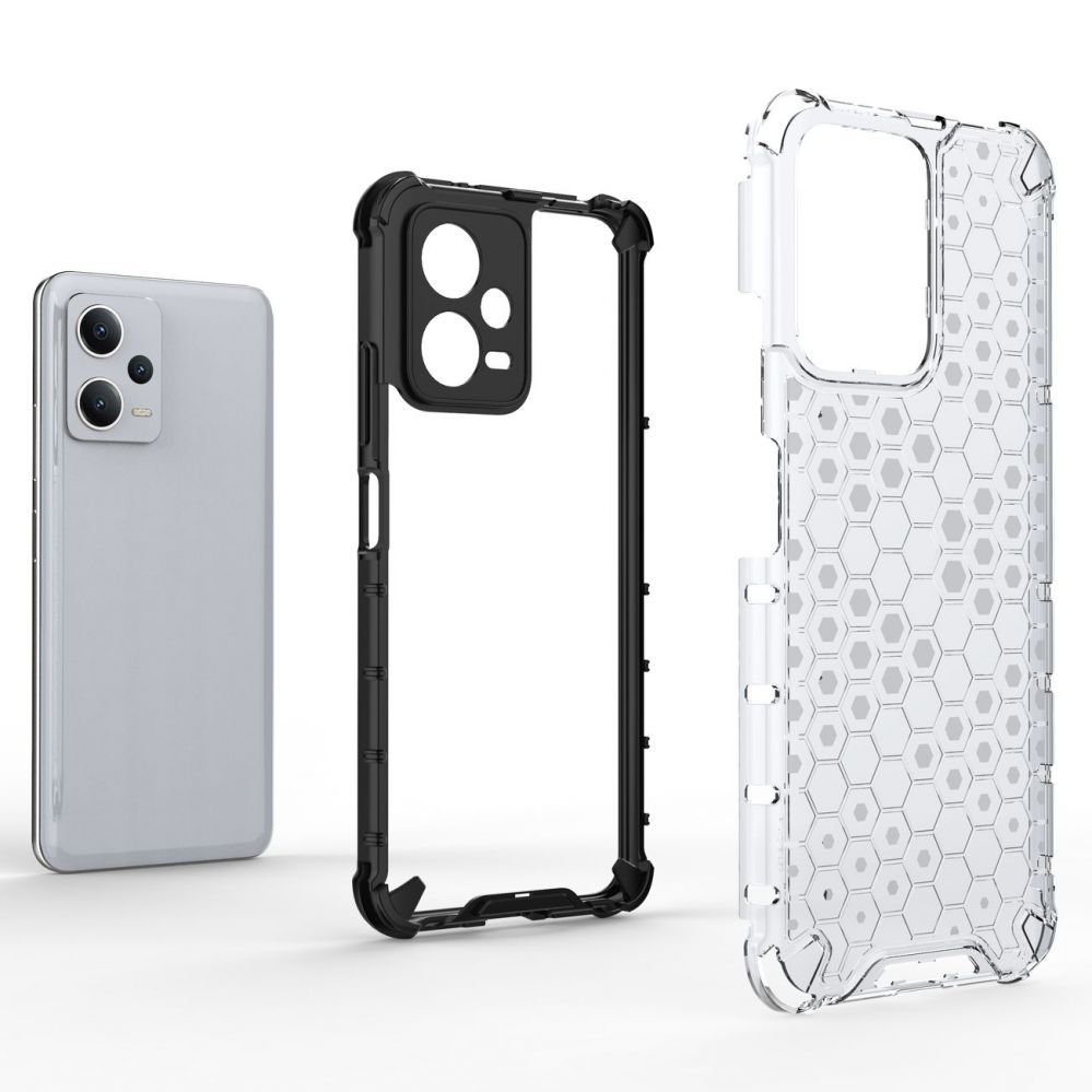 Aizmugurējais vāciņš Hurtel Honeycomb case for Xiaomi Redmi Note 12 5G / Poco X5 5G armored hybrid cover black