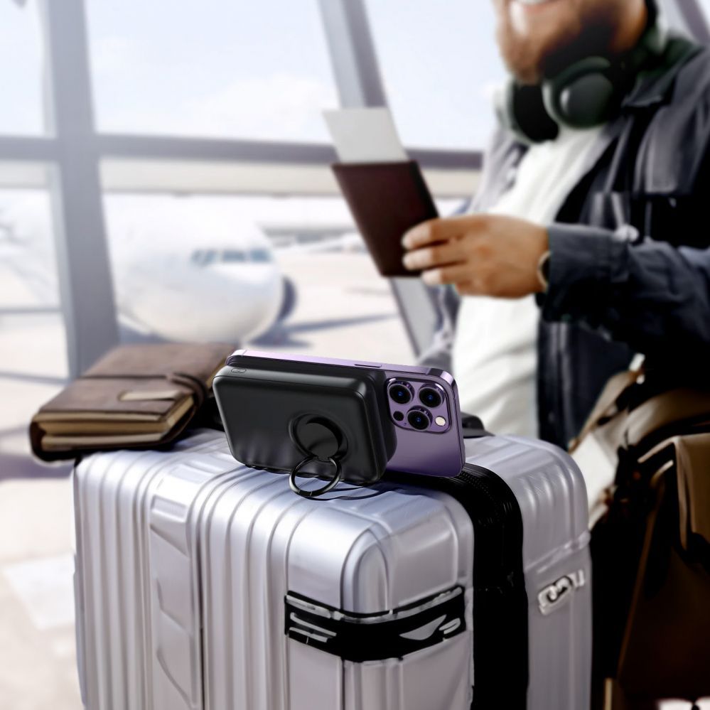 Väline aku Joyroom Wireless power bank 10000mAh Joyroom JR-W050 20W MagSafe with stand + USB-C cable - blue