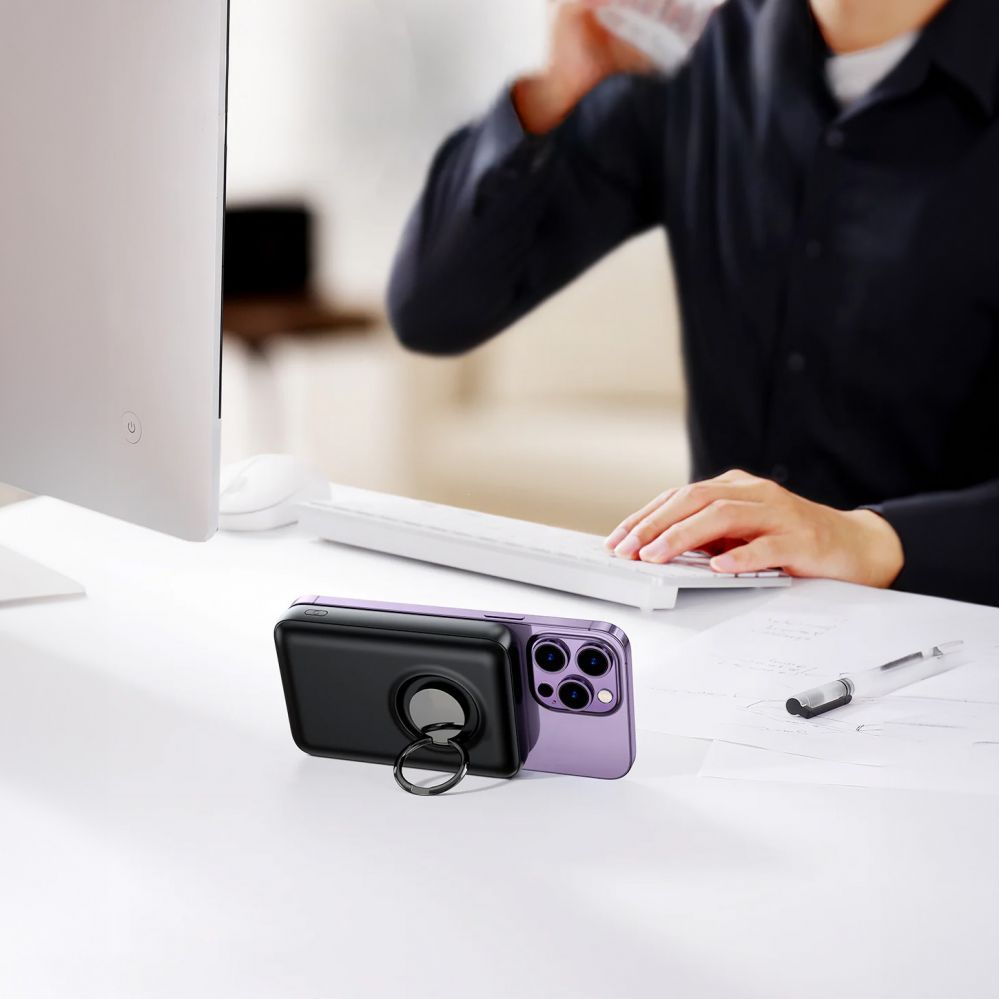 Väline aku Joyroom Wireless power bank 10000mAh Joyroom JR-W050 20W MagSafe with stand + USB-C cable - blue