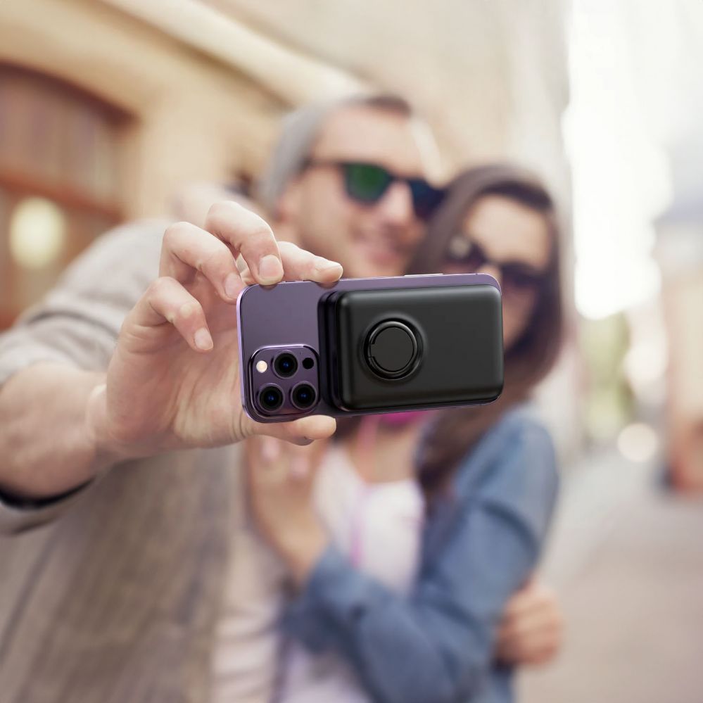 Väline aku Joyroom Wireless power bank 10000mAh Joyroom JR-W050 20W MagSafe with stand + USB-C cable - blue