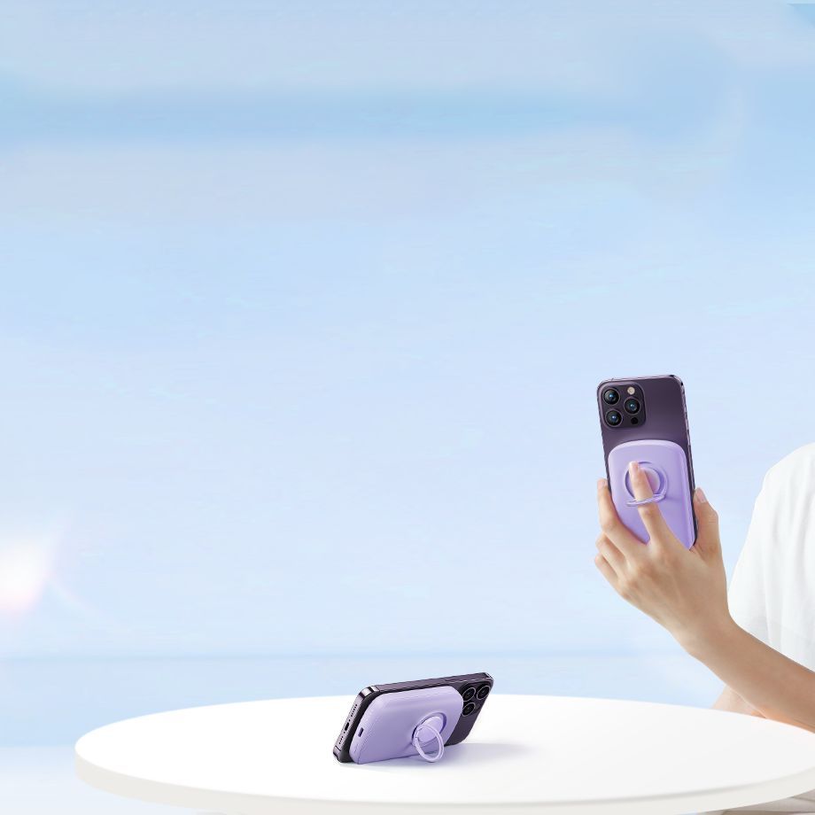 Ārējais akumulators Joyroom Wireless powerbank 6000mAh Joyroom JR-W030 20W MagSafe with ring and stand - purple