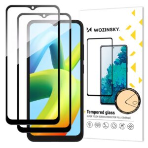 Kaitseklaasid Wozinsky - Wozinsky Full Glue Tempered Glass 2x Tempered Glass For Xiaomi Redmi A2 / Redmi A1 9H Full Screen Full Cover With Black Frame 