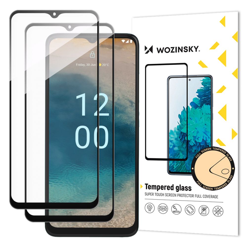 Aizsargstikls Wozinsky - Wozinsky Full Glue Tempered Glass 2x Tempered Glass For Nokia G22 9H Full Screen Full Cover With Black Frame