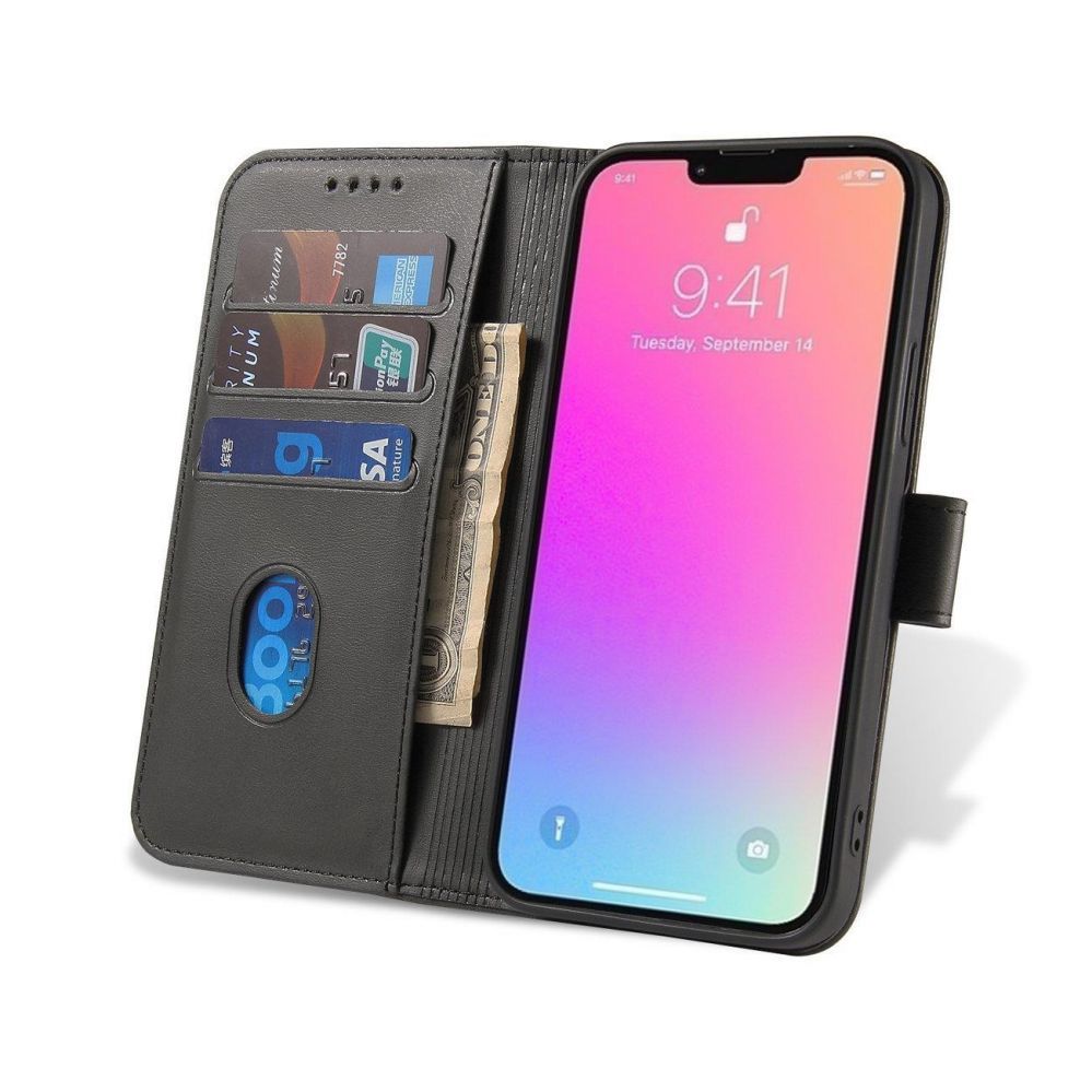Tagakaaned Hurtel Magnet Case case for Realme GT Neo 5 / Realme GT3 flip cover wallet stand black