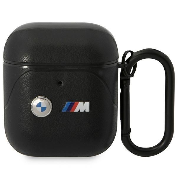 Aizmugurējais vāciņš BMW BMW BMA222PVTK AirPods 1/2 cover black/black Leather Curved Line