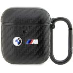 Back panel cover BMW  BMW BMA2WMPUCA2 AirPods 1/2 cover black/black Carbon Double Metal Logo 