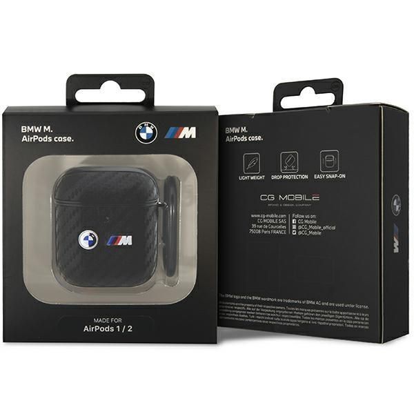 Tagakaaned BMW BMW BMA2WMPUCA2 AirPods 1/2 cover black/black Carbon Double Metal Logo
