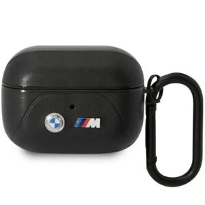 Aizmugurējais vāciņš BMW  BMW BMAP22PVTK AirPods Pro cover black/black Leather Curved Line 