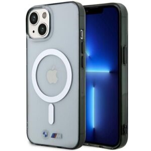 Nugarėlės dėklai BMW  BMW Silver Ring MagSafe case for iPhone 14 Plus - transparent 