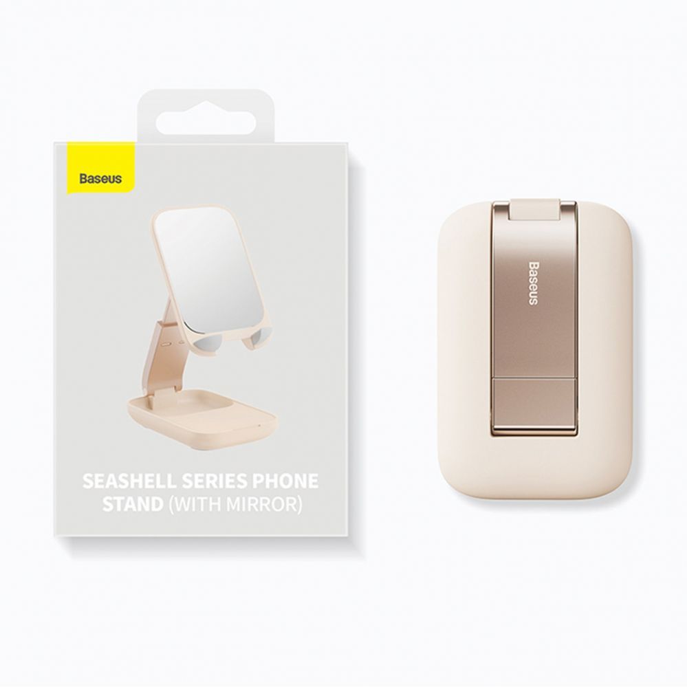 Авто держатель Baseus Adjustable phone stand with mirror Baseus Seashell Series - beige