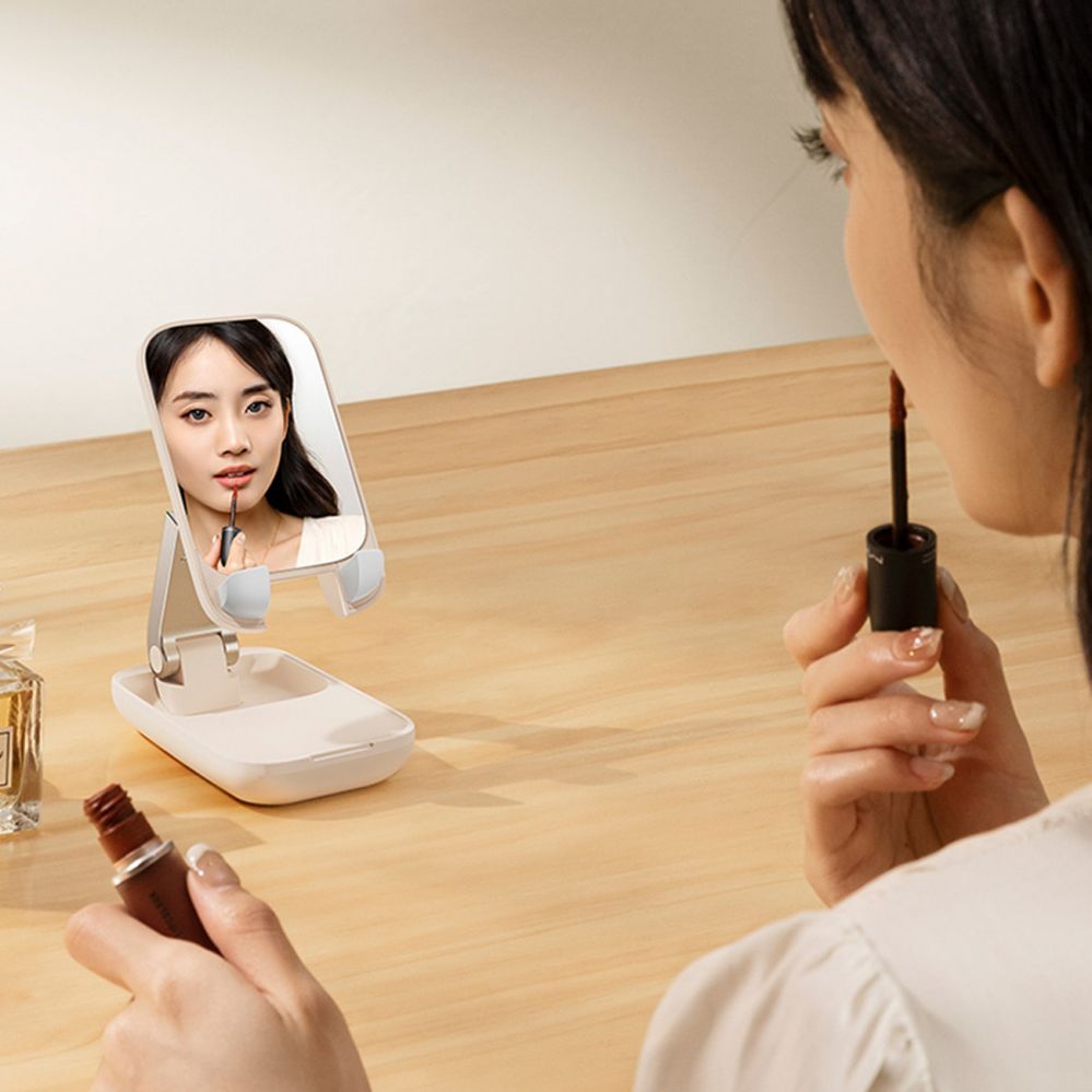 Авто держатель Baseus Adjustable phone stand with mirror Baseus Seashell Series - beige