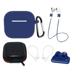 Aizmugurējais vāciņš Hurtel  AirPods 3 Silicone Case Set + Case/Ear Hook/Neck Strap/Watch Strap Holder/Carabiner Clasp - blue 