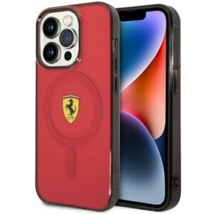 Aizmugurējais vāciņš Ferrari  Ferrari FEHMP14XURKR iPhone 14 Pro Max 6.7" red/red hardcase Translucent Magsafe