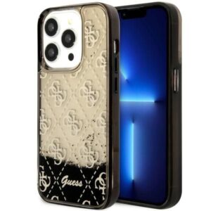 Aizmugurējais vāciņš Guess  Guess GUHCP14LLC4PSGK iPhone 14 Pro 6.1" black/black hardcase Liquid Glitter 4G Transculent