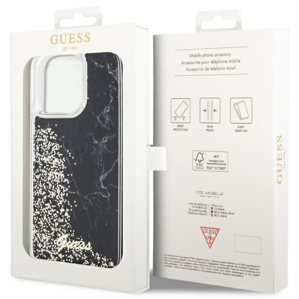 Tagakaaned Guess Guess GUHCP14XLCSGSGK iPhone 14 Pro Max 6.7" black/black hardcase Liquid Glitter Marble