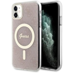 Aizmugurējais vāciņš Guess  Guess GUHMN61H4STP iPhone 11 6.1" pink/pink hardcase 4G MagSafe