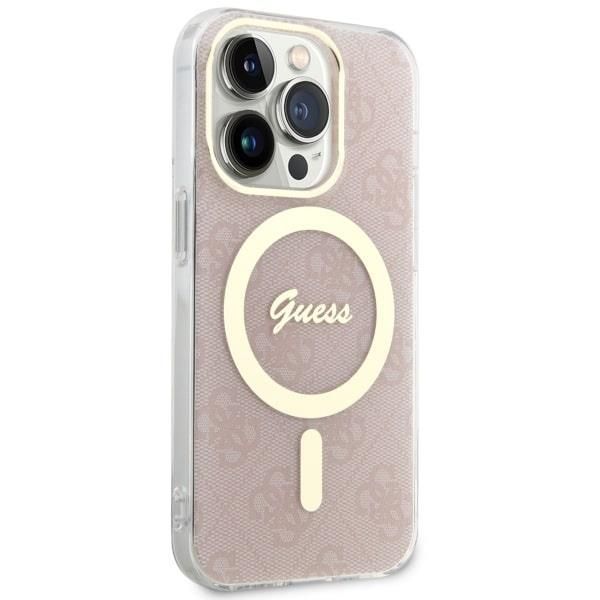 Tagakaaned Guess Guess GUHMP14LH4STP iPhone 14 Pro 6.1" pink/pink hardcase 4G MagSafe