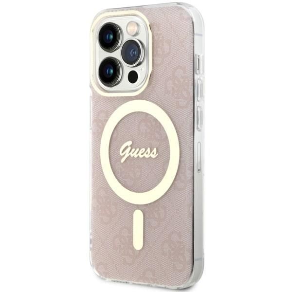 Tagakaaned Guess Guess GUHMP14LH4STP iPhone 14 Pro 6.1" pink/pink hardcase 4G MagSafe