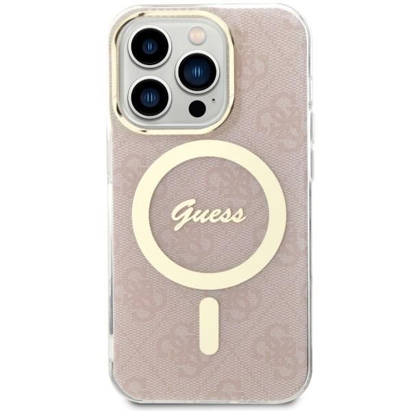 Tagakaaned Guess Guess GUHMP14LH4STP iPhone 14 Pro 6.1" pink/pink hardcase 4G MagSafe