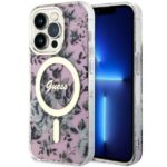 Aizmugurējais vāciņš Guess  Guess GUHMP14LHCFWSP iPhone 14 Pro 6.1" pink/pink hardcase Flower MagSafe