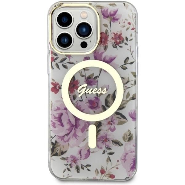 Tagakaaned Guess Guess GUHMP14LHCFWST iPhone 14 Pro 6.1" transparent hardcase Flower MagSafe