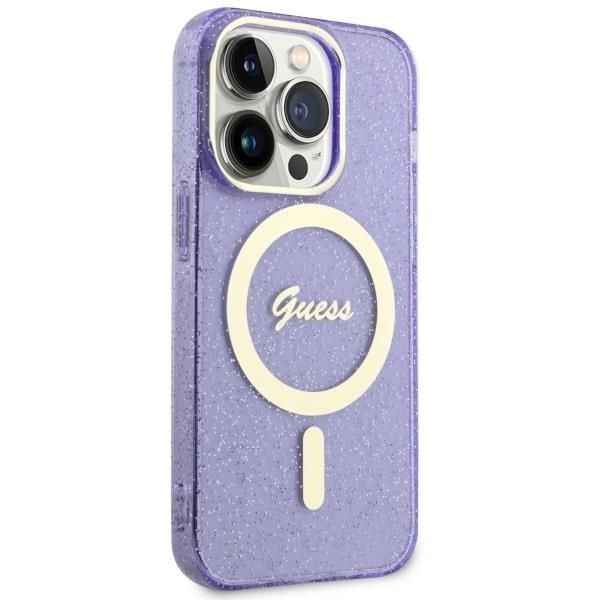 Tagakaaned Guess Guess GUHMP14LHCMCGU iPhone 14 Pro 6.1" purple/purple hardcase Glitter Gold MagSafe