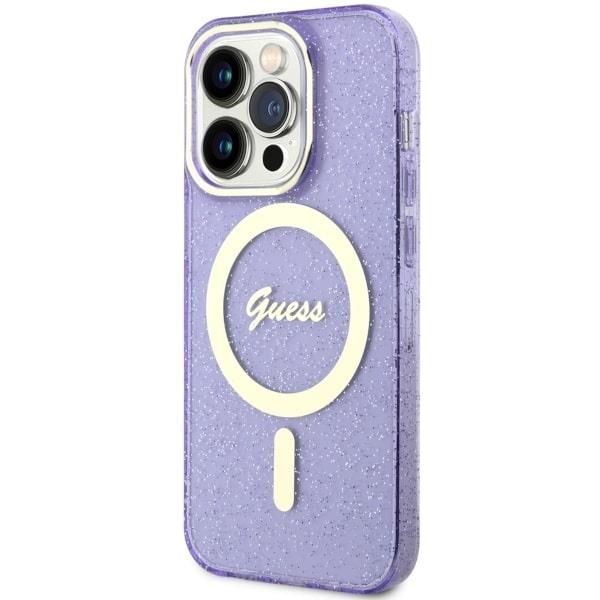 Tagakaaned Guess Guess GUHMP14LHCMCGU iPhone 14 Pro 6.1" purple/purple hardcase Glitter Gold MagSafe