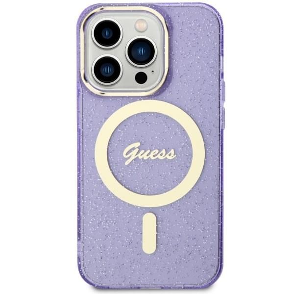 Tagakaaned Guess Guess GUHMP14LHCMCGU iPhone 14 Pro 6.1" purple/purple hardcase Glitter Gold MagSafe