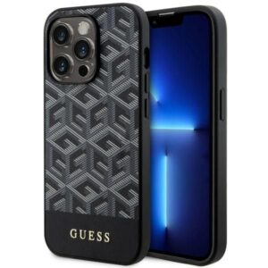 Nugarėlės dėklai Guess  Guess GUHMP14LHGCFSEK iPhone 14 Pro 6.1" black/black hardcase GCube Stripes MagSafe
