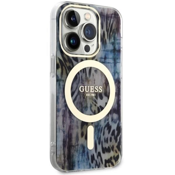Tagakaaned Guess Guess GUHMP14LHLEOPWB iPhone 14 Pro 6.1" blue/blue hardcase Leopard MagSafe