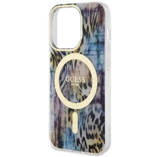 Tagakaaned Guess Guess GUHMP14LHLEOPWB iPhone 14 Pro 6.1" blue/blue hardcase Leopard MagSafe