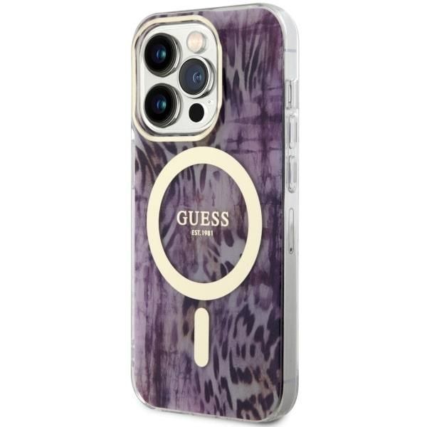 Tagakaaned Guess Guess GUHMP14LHLEOPWP iPhone 14 Pro 6.1" pink/pink hardcase Leopard MagSafe