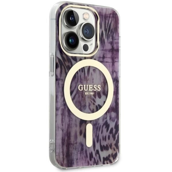 Tagakaaned Guess Guess GUHMP14LHLEOPWP iPhone 14 Pro 6.1" pink/pink hardcase Leopard MagSafe