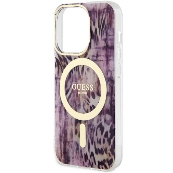 Tagakaaned Guess Guess GUHMP14LHLEOPWP iPhone 14 Pro 6.1" pink/pink hardcase Leopard MagSafe