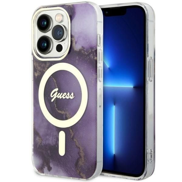 Tagakaaned Guess Guess GUHMP14LHTMRSU iPhone 14 Pro 6.1" purple/purple hardcase Golden Marble MagSafe
