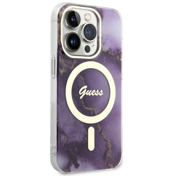 Tagakaaned Guess Guess GUHMP14LHTMRSU iPhone 14 Pro 6.1" purple/purple hardcase Golden Marble MagSafe