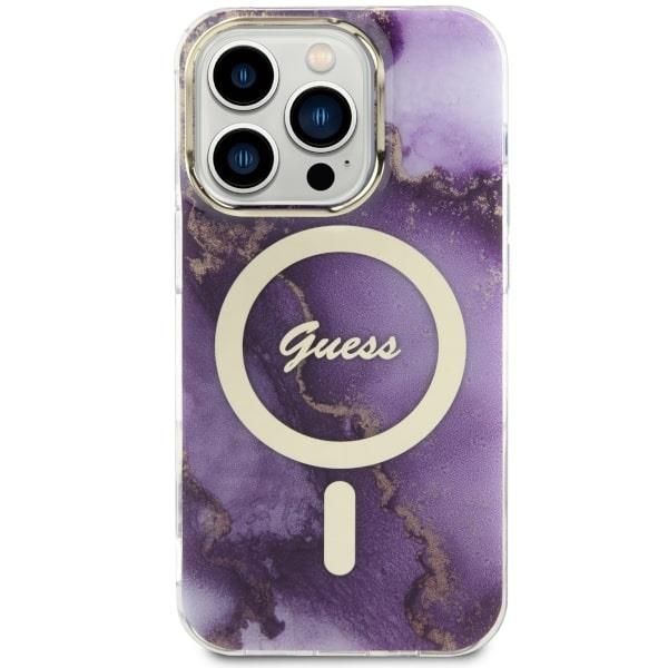 Tagakaaned Guess Guess GUHMP14LHTMRSU iPhone 14 Pro 6.1" purple/purple hardcase Golden Marble MagSafe