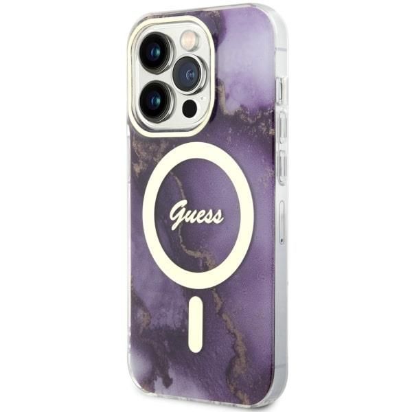 Tagakaaned Guess Guess GUHMP14LHTMRSU iPhone 14 Pro 6.1" purple/purple hardcase Golden Marble MagSafe
