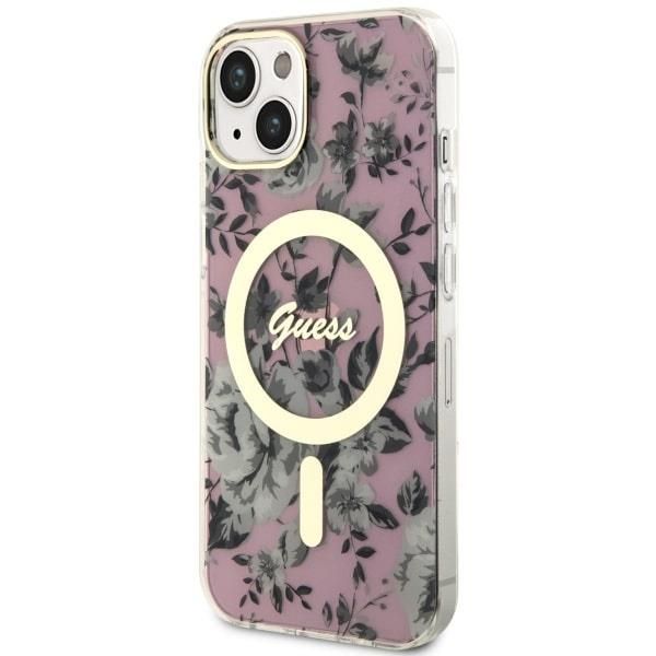 Tagakaaned Guess Guess GUHMP14MHCFWSP iPhone 14 Plus 6.7" pink/pink hardcase Flower MagSafe
