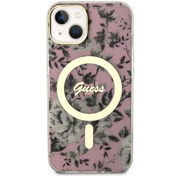 Tagakaaned Guess Guess GUHMP14MHCFWSP iPhone 14 Plus 6.7" pink/pink hardcase Flower MagSafe