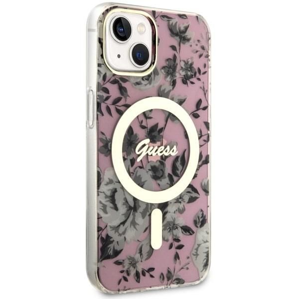 Tagakaaned Guess Guess GUHMP14MHCFWSP iPhone 14 Plus 6.7" pink/pink hardcase Flower MagSafe