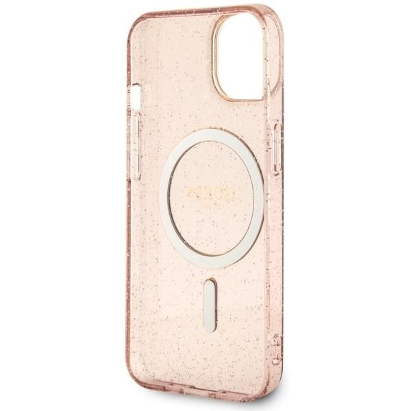 Tagakaaned Guess Guess GUHMP14MHCMCGP iPhone 14 Plus 6.7" pink/pink hardcase Glitter Gold MagSafe
