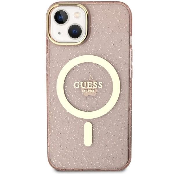 Tagakaaned Guess Guess GUHMP14MHCMCGP iPhone 14 Plus 6.7" pink/pink hardcase Glitter Gold MagSafe