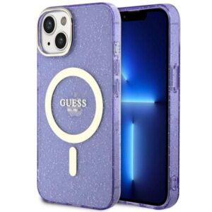 Nugarėlės dėklai Guess  Guess GUHMP14MHCMCGU iPhone 14 Plus 6.7" purple/purple hardcase Glitter Gold MagSafe