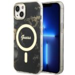 Aizmugurējais vāciņš Guess  Guess GUHMP14MHTMRSK iPhone 14 Plus 6.7" black/black hardcase Golden Marble MagSafe