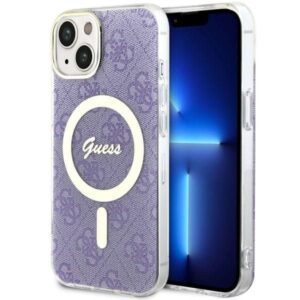 Aizmugurējais vāciņš Guess  Guess 4G MagSafe case for iPhone 14 - purple