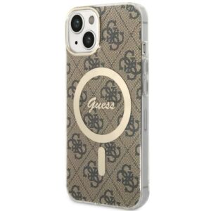 Aizmugurējais vāciņš Guess  Guess 4G MagSafe case for iPhone 14 - brown